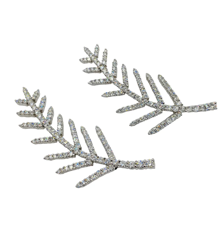 Tiffany Pair Of Diamond Platinum Fern Brooches