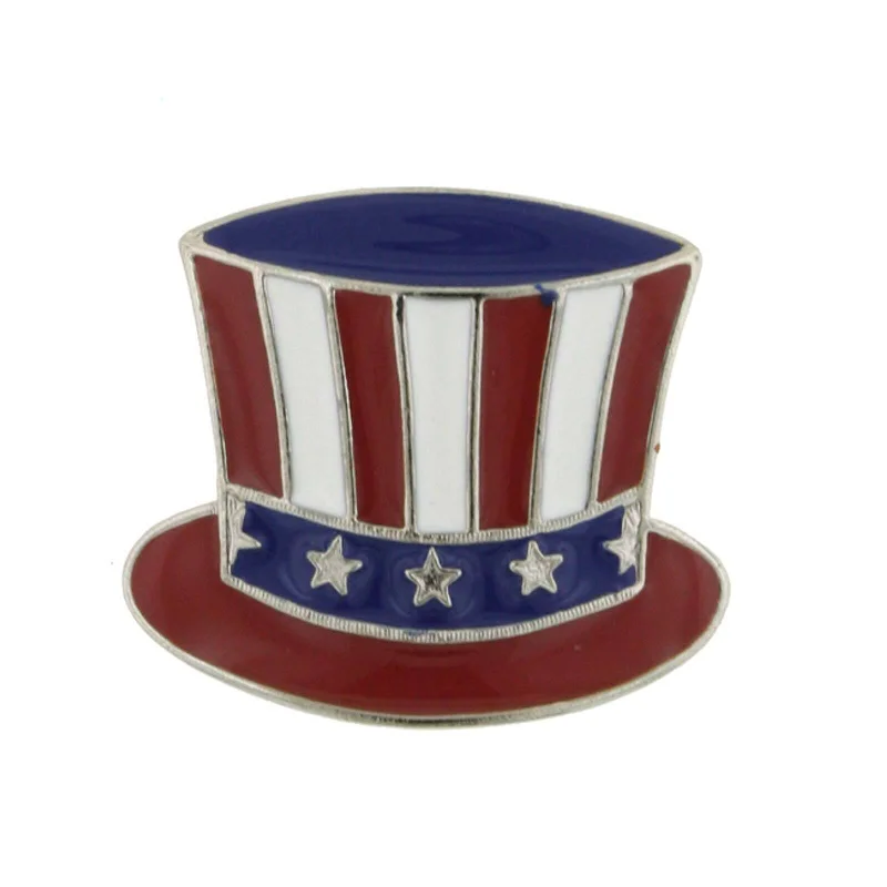 1928 Jewelry Hand Enameled Uncle Sam Hat Clothing Pin