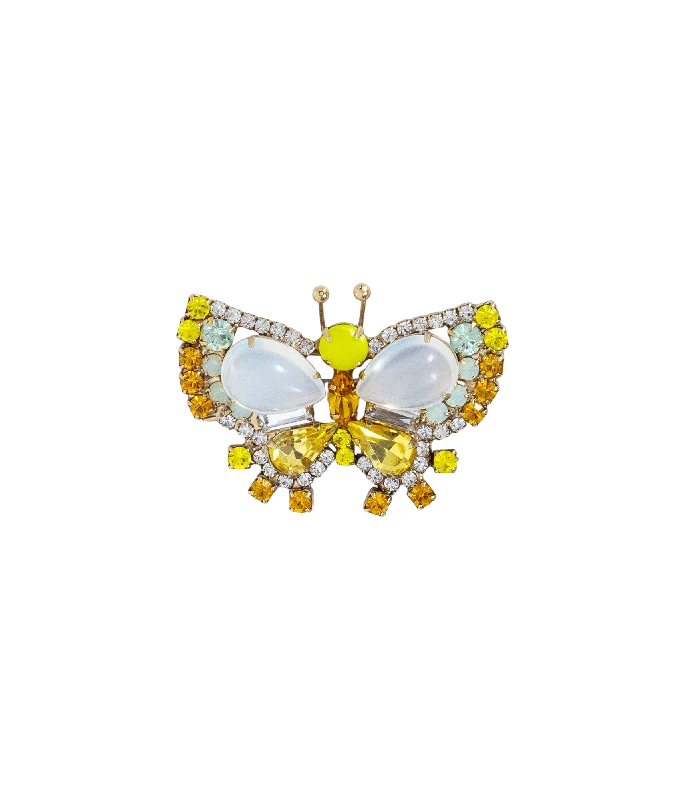 Yellow Opal Butterfly Brooch - Limited Edition of 25